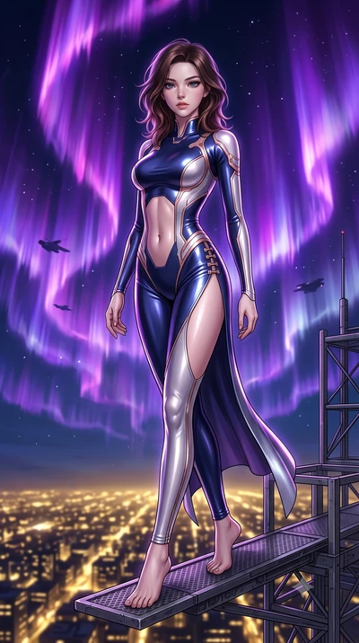 score_9, masterpiece, best quality, ultra-detailed, high-budget anime keyframe, editorial fashion photography, tasteful artistic composition, Korean woman. low angle full-body shot from head to toe showing her feet, filling the entire 9:16 vertical f