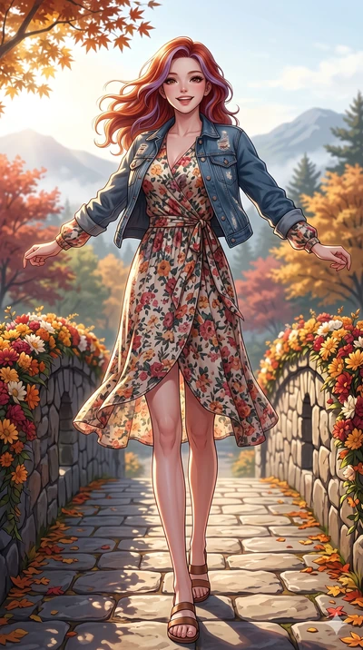 score_9, masterpiece, best quality, ultra-detailed, high-budget anime keyframe, vibrant anime aesthetic, Caucasian woman, strictly human ears. low angle full-body shot from head to toe showing her feet, filling the entire 9:16 vertical frame with her