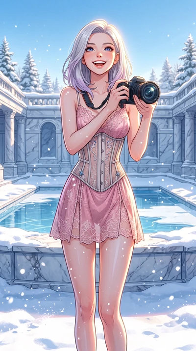 score_9, masterpiece, best quality, ultra-detailed, high-budget anime keyframe, vibrant anime aesthetic, Caucasian woman, strictly human ears. cowboy shot from the thighs up, character and outfit filling the frame for maximum presence. She is holding