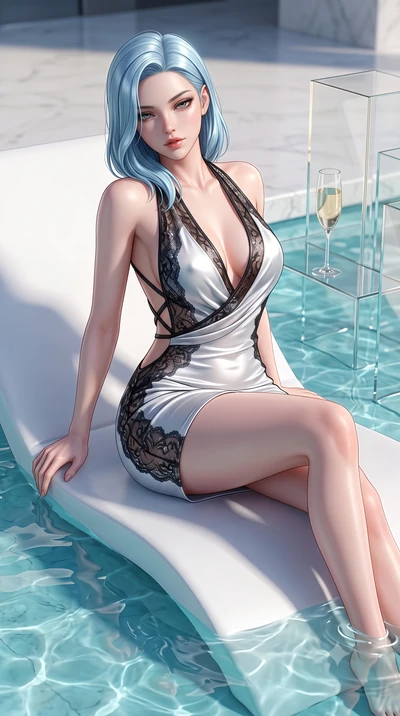 score_9, masterpiece, best quality, ultra-detailed, high-budget anime keyframe, semi-realistic 3D game render, editorial fashion photography, tasteful artistic composition, Korean woman. close-up cowboy shot from the waist and thighs up, the characte