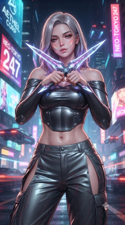 score_9, masterpiece, best quality, ultra-detailed, high-budget anime keyframe, editorial fashion photography, tasteful artistic composition, Caucasian woman. close-up cowboy shot from the waist and thighs up, the character dominates the composition,