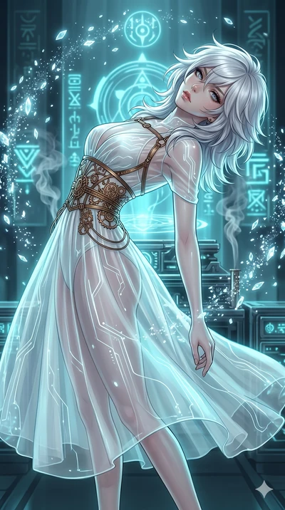 score_9, masterpiece, best quality, ultra-detailed, high-budget anime keyframe, editorial fashion photography, tasteful artistic composition, Japanese woman. upper body close-up from the thighs up, character filling the screen for maximum presence. b