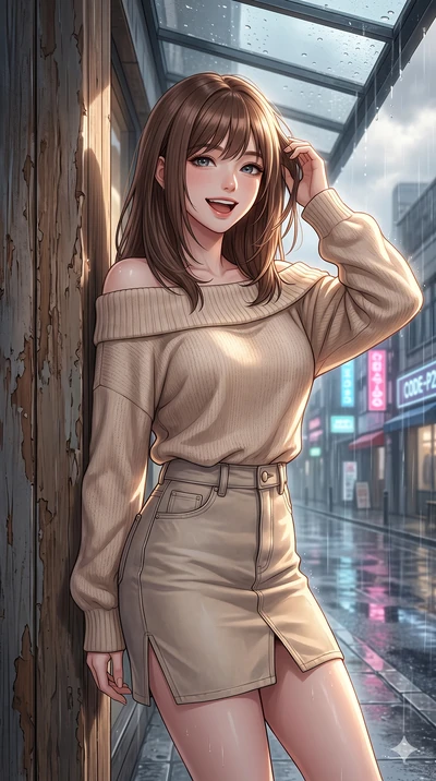 score_9, masterpiece, best quality, ultra-detailed, high-budget anime keyframe, vibrant anime aesthetic, Korean woman. close-up cowboy shot from the waist and thighs up, the character dominates the composition, filling the frame with her large presen