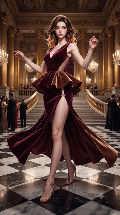 score_9, masterpiece, best quality, ultra-detailed, high-budget anime keyframe, editorial fashion photography, tasteful artistic composition, Korean woman. low angle full-body shot from head to toe showing her feet, filling the entire 9:16 vertical f