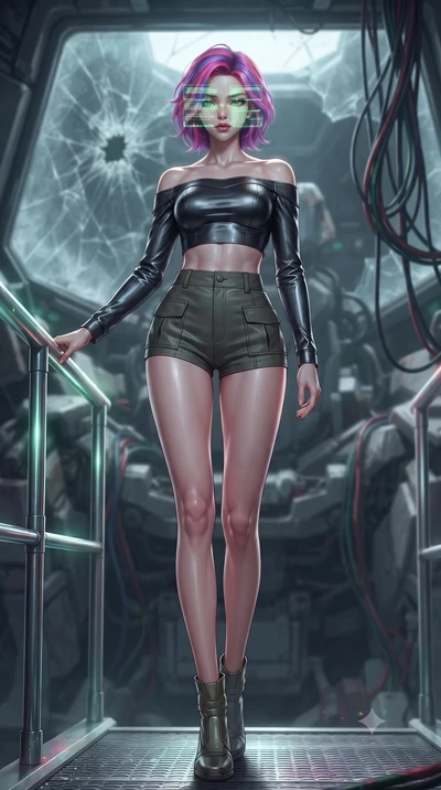 score_9, masterpiece, best quality, ultra-detailed, high-budget anime keyframe, editorial fashion photography, tasteful artistic composition, Caucasian woman. low angle full-body shot from head to toe showing her feet, filling the entire 9:16 vertica