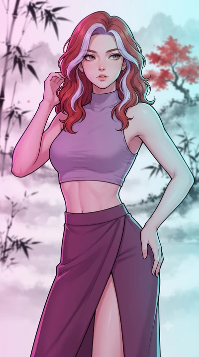 score_9, masterpiece, best quality, ultra-detailed, high-budget anime keyframe, gorgeous anime illustration, with clean line-art and distinct ink outlines, Caucasian woman, strictly human ears. close-up cowboy shot from the waist and thighs up, the c