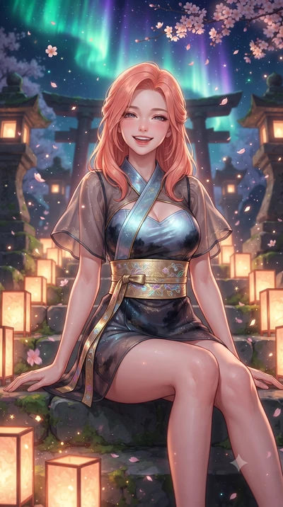 score_9, masterpiece, best quality, ultra-detailed, high-budget anime keyframe, editorial fashion photography, tasteful artistic composition, Japanese woman. close-up cowboy shot from the waist and thighs up, the character dominates the composition, 