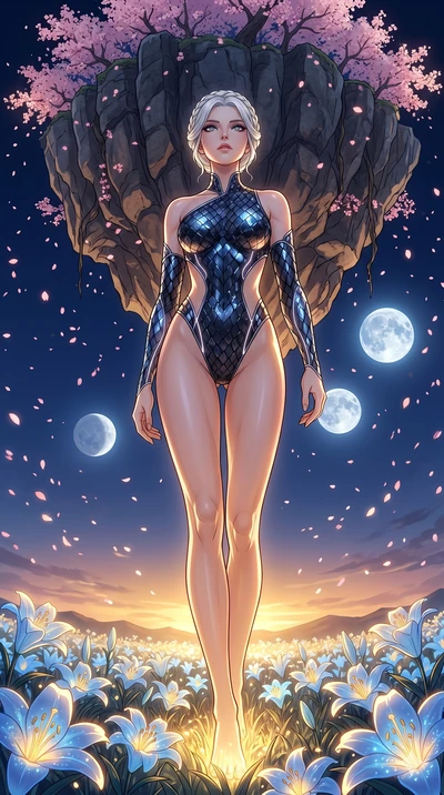 score_9, masterpiece, best quality, ultra-detailed, High-budget Anime Keyframe, vibrant colors, fluid line-art, expressive lighting, cinematic composition, Ufotable-style visual effects, top-tier animation quality, Japanese woman with delicate and el