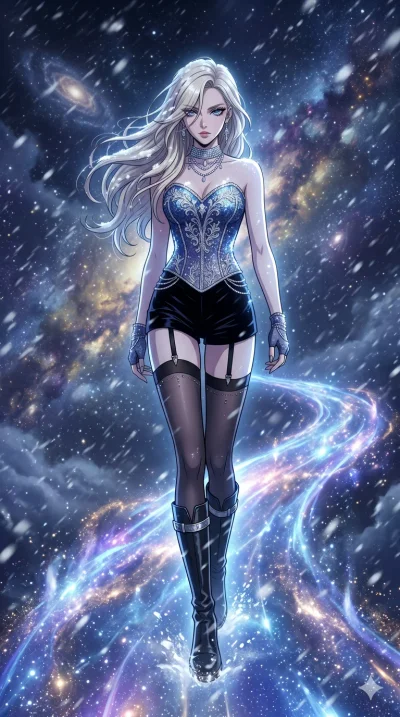 score_9, masterpiece, best quality, ultra-detailed, high-budget anime movie keyframe, cinematic anime lighting, intricate line art, Caucasian (strictly human ears) woman. Dynamic full-body shot stretching the vertical silhouette across the 9:16 frame