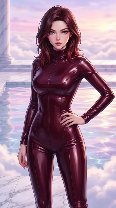 score_9, masterpiece, best quality, ultra-detailed, high-budget anime keyframe, editorial fashion photography, tasteful artistic composition, Korean woman woman. close-up cowboy shot from the waist and thighs up, the character dominates the compositi