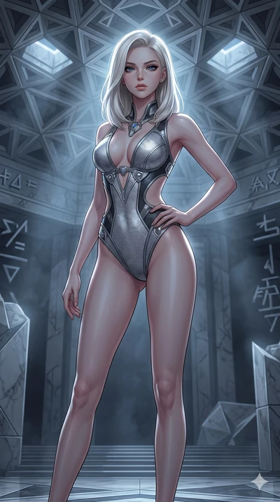 score_9, masterpiece, best quality, ultra-detailed, high-budget anime keyframe, editorial fashion photography, tasteful artistic composition, Caucasian woman, strictly human ears. cowboy shot from the thighs up, character and outfit filling the frame