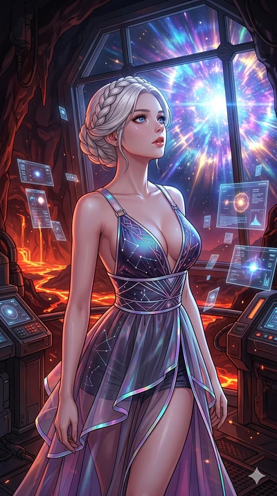 score_9, masterpiece, best quality, ultra-detailed, high-budget anime movie keyframe, cinematic anime lighting, intricate line art, Caucasian (strictly human ears) woman. Upper body filling screen focusing on her alluring features and slim-fit silhou