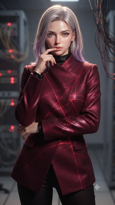 score_9, masterpiece, best quality, ultra-detailed, high-budget anime keyframe, editorial fashion photography, tasteful artistic composition, Caucasian woman. close-up cowboy shot from the waist and thighs up, the character dominates the composition,