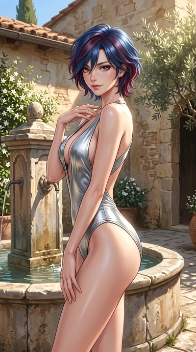 score_9, masterpiece, best quality, ultra-detailed, high-budget anime keyframe, editorial fashion photography, tasteful artistic composition, Korean woman. cowboy shot from the thighs up, character and outfit filling the frame for maximum editorial p