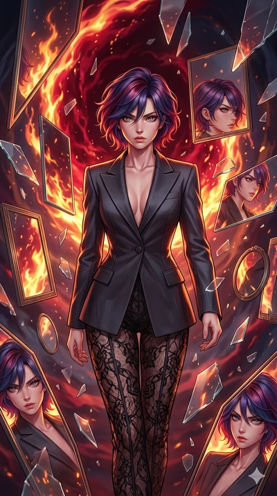 score_9, masterpiece, best quality, ultra-detailed, Set A: High-budget Anime Keyframe, Caucasian (strictly human ears) woman. Upper body close-up from the thighs up, character filling the screen for maximum presence. Walking gracefully through a dime
