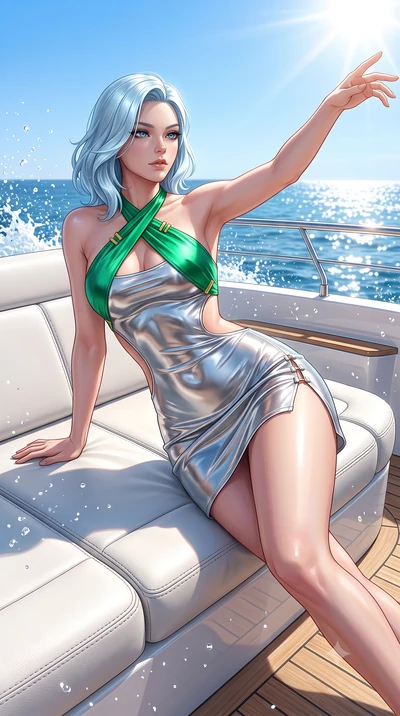score_9, masterpiece, best quality, ultra-detailed, high-budget anime keyframe, semi-realistic 3D game render, editorial fashion photography, tasteful artistic composition, Korean woman. close-up cowboy shot from the waist and thighs up, the characte