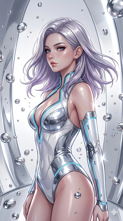 score_9, masterpiece, best quality, ultra-detailed, high-budget anime keyframe, editorial fashion photography, tasteful artistic composition, Caucasian woman, strictly human ears. Upper body close-up from the thighs up, character filling the screen f