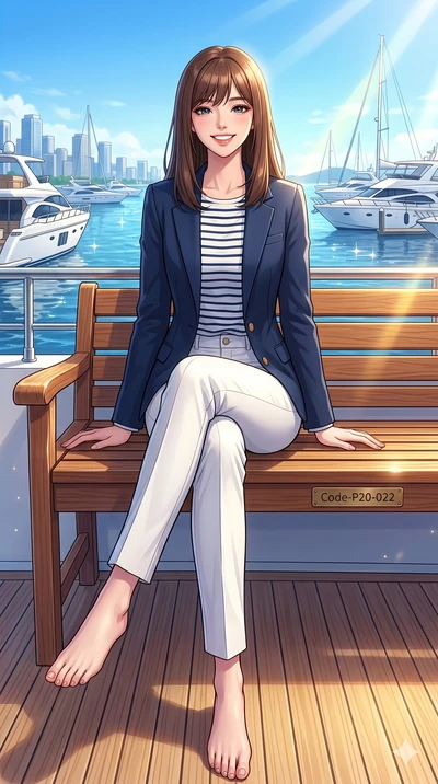 score_9, masterpiece, best quality, ultra-detailed, high-budget anime keyframe, vibrant anime aesthetic, Korean woman. low angle full-body shot from head to toe showing her feet, filling the entire 9:16 vertical frame with her statuesque presence, st