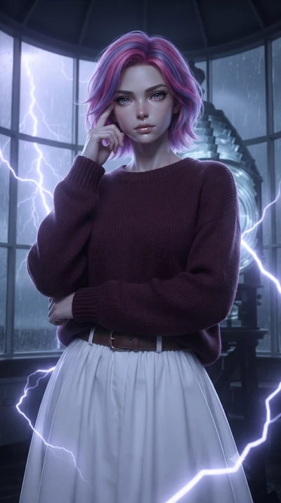 score_9, masterpiece, best quality, ultra-detailed, high-budget anime keyframe, editorial fashion photography, tasteful artistic composition, Caucasian woman, strictly human ears. close-up cowboy shot from the waist and thighs up, the character domin