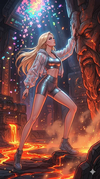 score_9, masterpiece, best quality, ultra-detailed, high-budget anime movie keyframe, cinematic anime lighting, intricate line art, Caucasian (strictly human ears) woman. Dynamic full-body shot stretching the vertical silhouette across the 9:16 frame