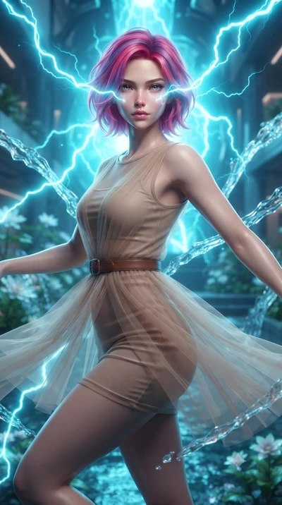 score_9, masterpiece, best quality, ultra-detailed, high-budget anime keyframe, editorial fashion photography, tasteful artistic composition, realistic cosplay photography, Caucasian woman, strictly human ears. close-up cowboy shot from the waist and
