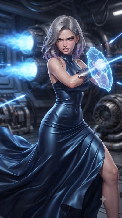 score_9, masterpiece, best quality, ultra-detailed, high-budget anime keyframe, editorial fashion photography, tasteful artistic composition, realistic cosplay photography, Caucasian woman, strictly human ears. close-up cowboy shot from the waist and