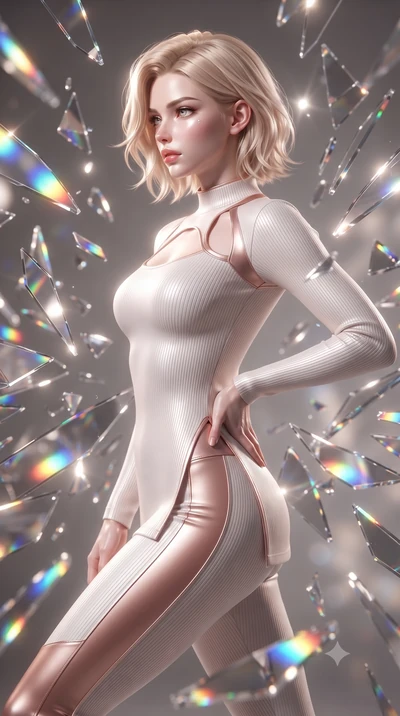 score_9, masterpiece, best quality, ultra-detailed, high-budget anime keyframe, editorial fashion photography, tasteful artistic composition, Caucasian woman. close-up cowboy shot from the waist and thighs up, the character dominates the composition,
