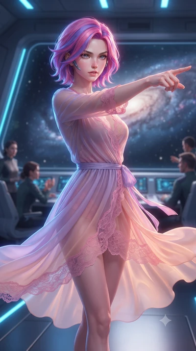 score_9, masterpiece, best quality, ultra-detailed, high-budget anime keyframe, editorial fashion photography, tasteful artistic composition, realistic cosplay photography, Caucasian woman, strictly human ears. close-up cowboy shot from the waist and