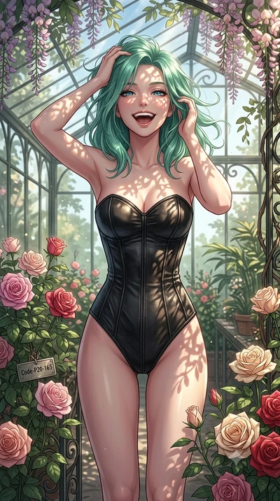 score_9, masterpiece, best quality, ultra-detailed, high-budget anime keyframe, vibrant anime aesthetic, Japanese woman. cowboy shot from the thighs up, character and outfit filling the frame for maximum presence. She is laughing happily while runnin
