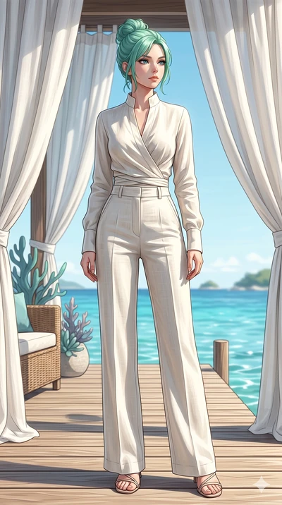 score_9, masterpiece, best quality, ultra-detailed, high-budget anime keyframe, editorial fashion photography, tasteful artistic composition, Japanese woman. low angle full-body shot from head to toe showing her feet, filling the entire 9:16 vertical
