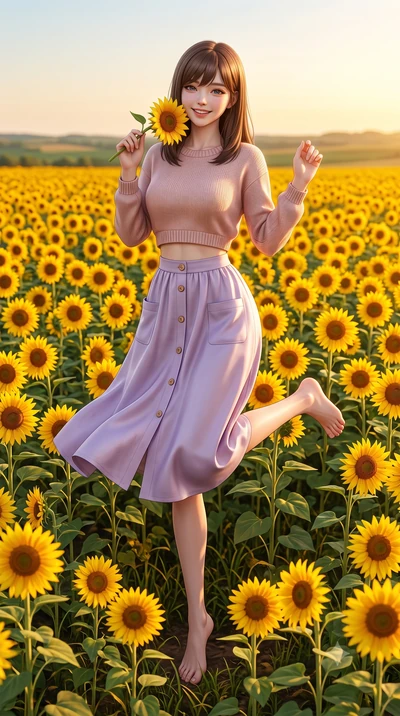 score_9, masterpiece, best quality, ultra-detailed, high-budget anime keyframe, semi-realistic 3D game render, editorial fashion photography, tasteful artistic composition, Korean woman. low angle full-body shot from head to toe showing her feet, fil