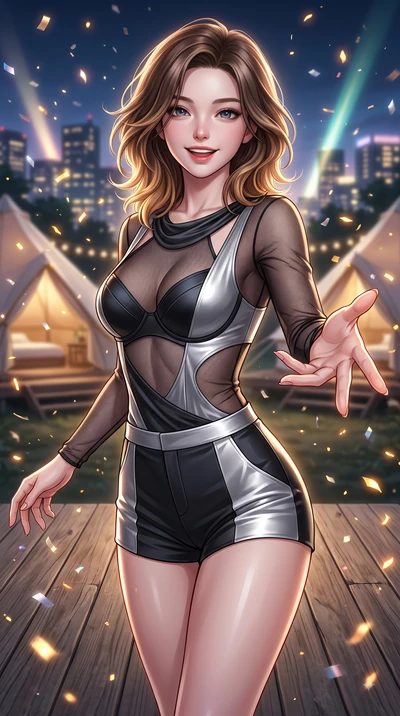 score_9, masterpiece, best quality, ultra-detailed, high-budget anime keyframe, editorial fashion photography, tasteful artistic composition, Korean woman. close-up cowboy shot from the waist and thighs up, the character dominates the composition, fi