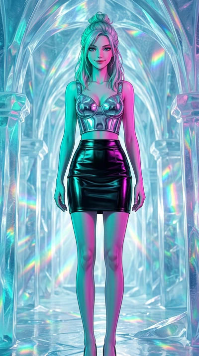 score_9, masterpiece, best quality, ultra-detailed, high-budget anime keyframe, editorial fashion photography, tasteful artistic composition, Japanese woman. cowboy shot from the thighs up, character and outfit filling the frame for maximum editorial