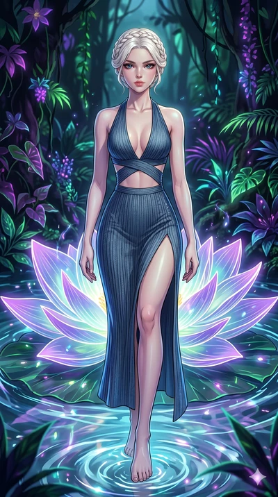 score_9, masterpiece, best quality, ultra-detailed, High-budget Anime Keyframe, vibrant colors, fluid line-art, expressive lighting, cinematic composition, Ufotable-style visual effects, top-tier animation quality, Korean woman with idol-like refined