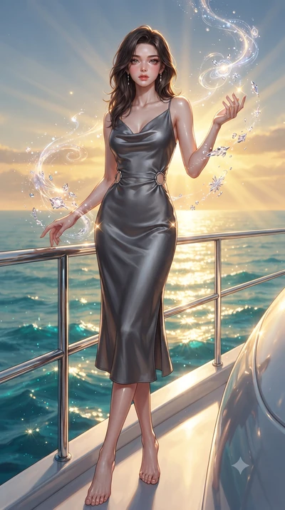 score_9, masterpiece, best quality, ultra-detailed, high-budget anime keyframe, editorial fashion photography, tasteful artistic composition, Korean woman. low angle full-body shot from head to toe showing her feet, filling the entire 9:16 vertical f