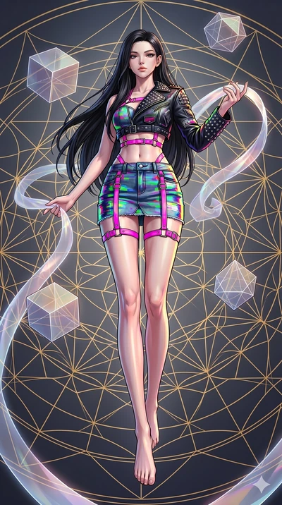 score_9, masterpiece, best quality, ultra-detailed, high-budget anime keyframe, Caucasian woman, strictly human ears. low angle full-body shot filling the entire 9:16 frame with her statuesque presence, stretching the vertical silhouette. floating gr