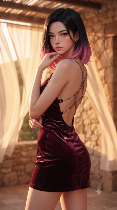 score_9, masterpiece, best quality, ultra-detailed, high-budget anime keyframe, editorial fashion photography, tasteful artistic composition, Korean woman. close-up cowboy shot from the waist and thighs up, the character dominates the composition, fi