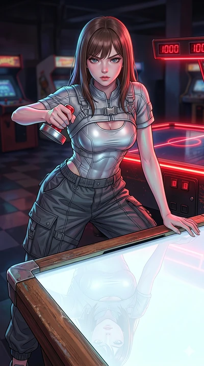 score_9, masterpiece, best quality, ultra-detailed, high-budget anime keyframe, editorial fashion photography, tasteful artistic composition, Korean woman. Upper body close-up from the thighs up, character filling the screen for maximum presence. Sta
