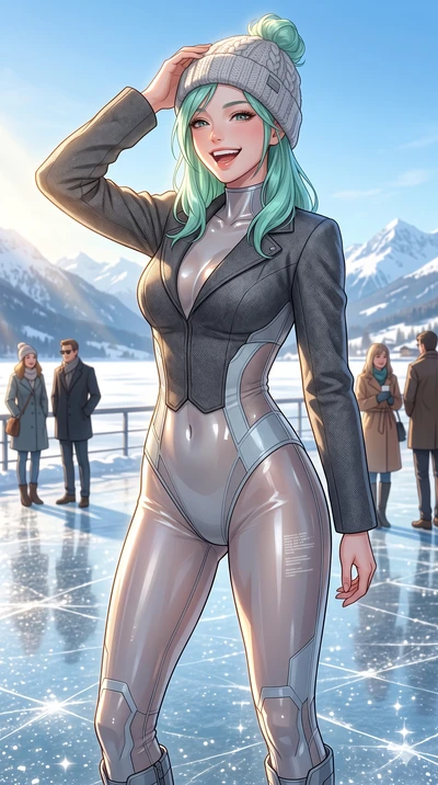 score_9, masterpiece, best quality, ultra-detailed, high-budget anime keyframe, vibrant anime aesthetic, Japanese woman. cowboy shot from the thighs up, character and outfit filling the frame for maximum presence. She is laughing cheerfully while adj