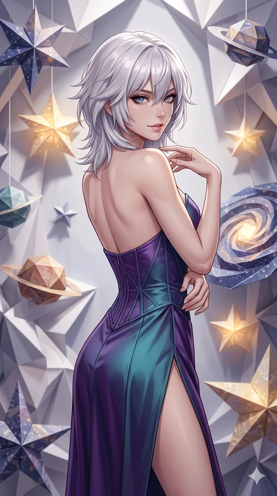 score_9, masterpiece, best quality, ultra-detailed, high-budget anime keyframe, editorial fashion photography, tasteful artistic composition, Japanese woman. close-up cowboy shot from the waist and thighs up, the character dominates the composition, 