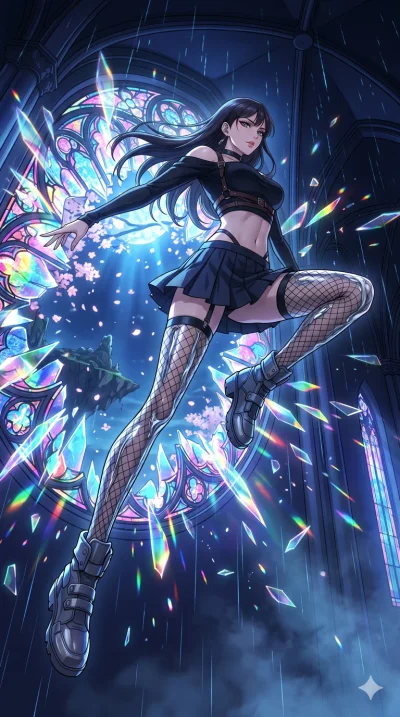score_9, masterpiece, best quality, ultra-detailed, High-budget Anime Keyframe, vibrant colors, fluid line-art, expressive lighting, cinematic composition, Ufotable-style visual effects, top-tier animation quality, Japanese woman with delicate and el