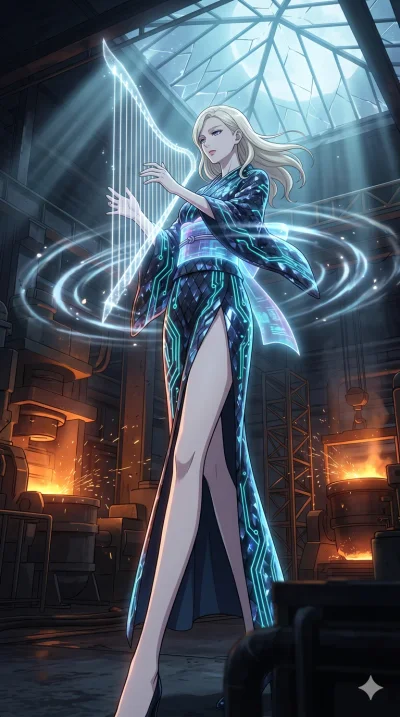score_9, masterpiece, best quality, ultra-detailed, High-budget Anime Keyframe, vibrant colors, fluid line-art, expressive lighting, cinematic composition, Ufotable-style visual effects, top-tier animation quality, Caucasian woman with pale skin, blo