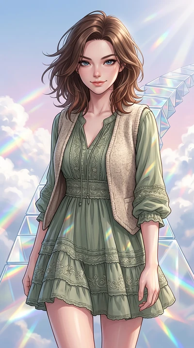 score_9, masterpiece, best quality, ultra-detailed, high-budget anime keyframe, editorial fashion photography, tasteful artistic composition, Korean woman. close-up cowboy shot from the waist and thighs up, the character dominates the composition, fi