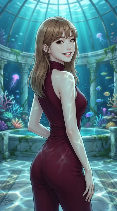 score_9, masterpiece, best quality, ultra-detailed, high-budget anime keyframe, editorial fashion photography, tasteful artistic composition, Korean woman. close-up cowboy shot from the waist and thighs up, the character dominates the composition, fi