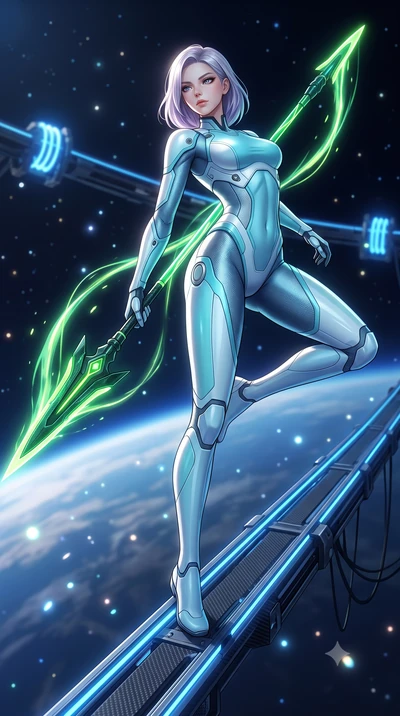 score_9, masterpiece, best quality, ultra-detailed, high-budget anime keyframe, semi-realistic 3D game render, editorial fashion photography, tasteful artistic composition, Caucasian woman. low angle full-body shot from head to toe showing her feet, 