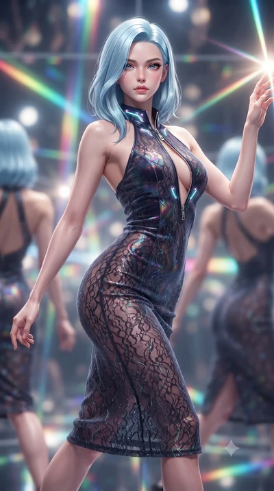 score_9, masterpiece, best quality, ultra-detailed, high-budget anime keyframe, editorial fashion photography, tasteful artistic composition, Korean woman. close-up cowboy shot from the waist and thighs up, the character dominates the composition, fi