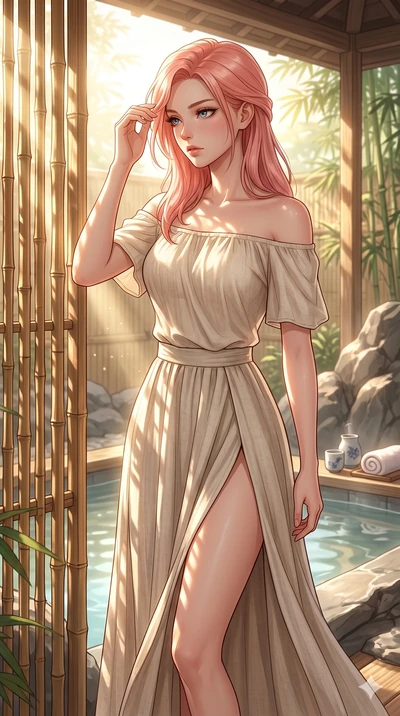 score_9, masterpiece, best quality, ultra-detailed, high-budget anime keyframe, editorial fashion photography, tasteful artistic composition, Japanese woman. cowboy shot from the thighs up, character and outfit filling the frame for maximum editorial