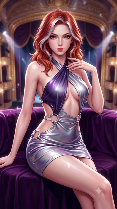 score_9, masterpiece, best quality, ultra-detailed, high-budget anime keyframe, semi-realistic 3D game render, editorial fashion photography, tasteful artistic composition, Caucasian woman. close-up cowboy shot from the waist and thighs up, the chara