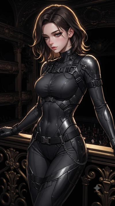 score_9, masterpiece, best quality, ultra-detailed, high-budget anime keyframe, editorial fashion photography, tasteful artistic composition, Korean woman. close-up cowboy shot from the waist and thighs up, the character dominates the composition, fi