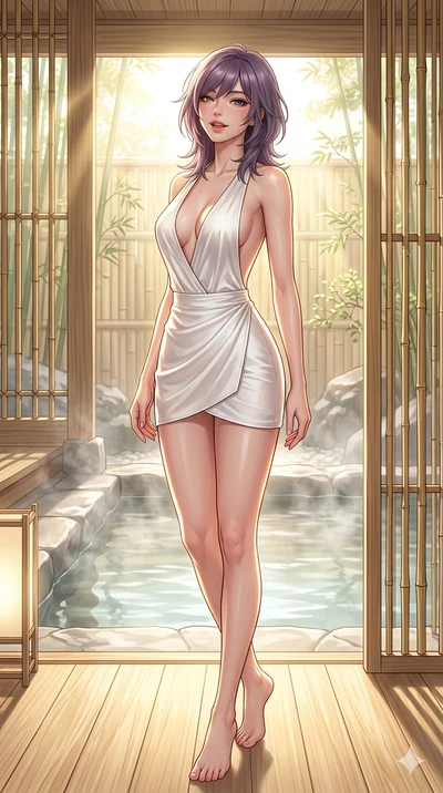 score_9, masterpiece, best quality, ultra-detailed, high-budget anime keyframe, editorial fashion photography, tasteful artistic composition, Japanese woman. cowboy shot from the thighs up, character and outfit filling the frame for maximum editorial